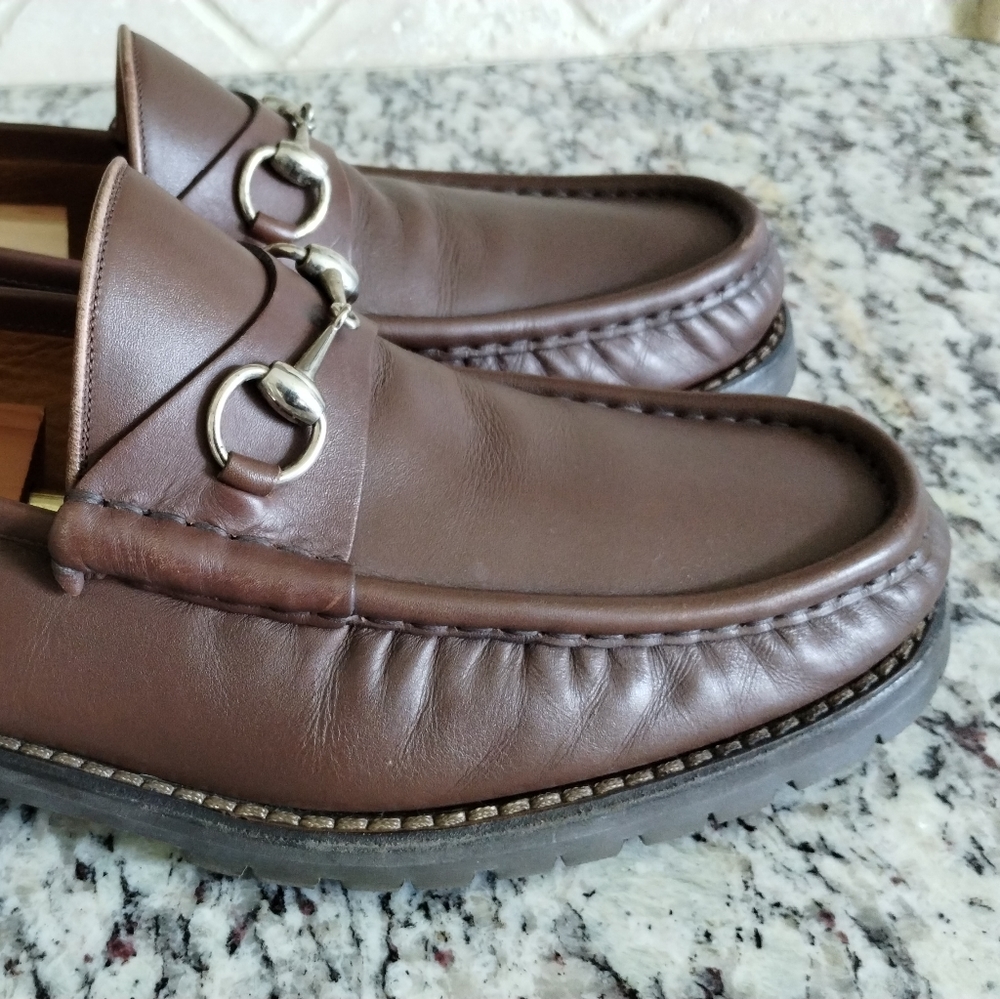Gucci Men's Horse Bit Loafers with Lug Sole sz.13